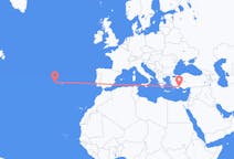 Flights from Horta, Azores, Portugal to Antalya, Turkey