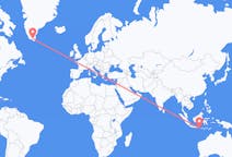 出发地 印度尼西亚丹帕沙目的地 格陵兰纳萨尔苏克的航班