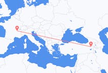 出发地 土耳其阿格瑞目的地 法国里昂的航班