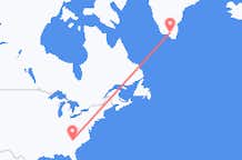 Flyrejser fra Greenville, USA til Narsarsuaq, Grønland