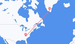 来自美国格林維爾目的地 格陵兰纳萨尔苏克的航班