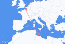 出发地 利比亚出发地 的黎波里目的地 法国巴黎的航班