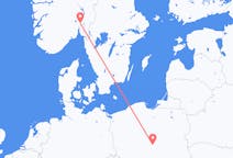 Vluchten van Oslo naar Łódź