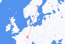 Vluchten uit Zürich, Zwitserland naar Sundsvall, Zweden