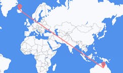航班从澳大利亚伊萨山市到阿克雷里市，冰岛塞尔