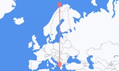 Flyreiser fra Sørkjosen, Norge til Zakynthos-øya, Hellas