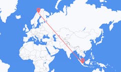 Flyg från Palembang, Indonesien till Kiruna, Sverige