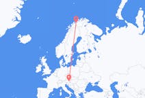 ノルウェー、 ソルクヨセンから、ノルウェー、グラーツへ行きのフライト