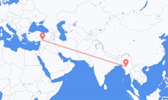 Flyg från Bagan, Myanmar (Burma) till Gaziantep, Turkiet
