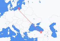 Flüge von Erzincan, die Türkei nach Danzig, Polen
