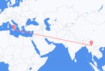 Flyreiser fra Lashio, Myanmar (Burma) til Catania, Italia