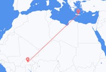 Flyreiser fra Ouagadougou, Burkina Faso til Iraklio, Hellas