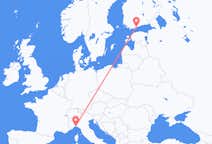 Flyg från Genua, Italien till Helsingfors, Finland