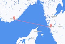 Flights from from Kristiansand to Gothenburg