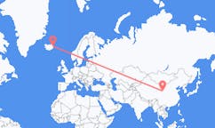 Flights from the city of Lanzhou, China to the city of Egilsstaðir, Iceland