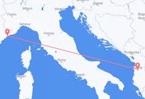 Vluchten van Nice, Frankrijk naar Tirana, Albanië