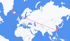 Flyg från staden Ishigaki, Okinawa, Japan till staden Reykjavik, Island