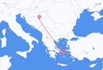 Vols de Tuzla, Bosnie-Herzégovine à Mykonos, Grèce