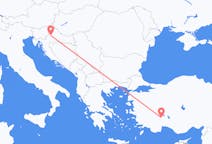 出发地 克罗地亚萨格勒布目的地 土耳其厄斯帕爾塔的航班