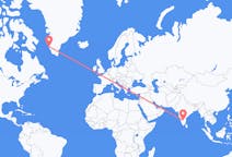 Vluchten van Bangalore, India naar Nuuk, Groenland