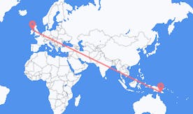 Flyrejser fra Papua Ny Guinea til Nordirland