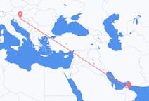 Flyrejser fra Sohar, Oman til Zagreb, Kroatien
