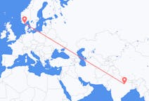 Flights from Varanasi, India to Kristiansand, Norway