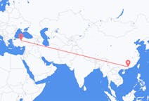 Flyg från Guangzhou, Kina till Ankara, Turkiet