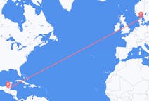 Flights from Flores, Guatemala to Aalborg, Denmark