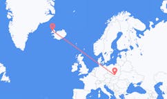 Flights from the city of Kraków, Poland to the city of Ísafjörður, Iceland