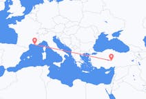 Loty z Nevsehiru, Turcja z Marsylia, Francja