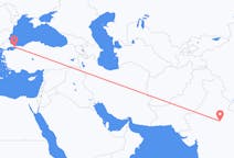 Flyreiser fra Gwalior, India til Istanbul, Tyrkia