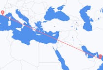 Flyreiser fra Muscat, Oman til Marseille, Frankrike