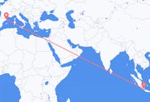 Flyreiser fra Bandar Lampung, Indonesia til Girona, Spania