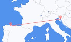 Flights from Santiago del Monte to Rijeka
