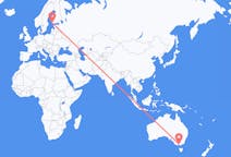 Vluchten van Melbourne, Australië naar Turku, Finland