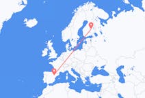 Flyreiser fra Kuopio, Finland til Zaragoza, Spania