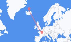 アイスランドのグリムジーから、フランスのクレルモンフェランまでのフライト