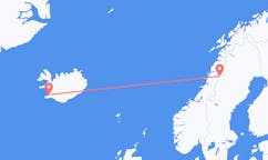 Flights from the city of Hemavan to the city of Reykjavik