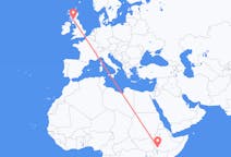 Flyrejser fra Jinka, Etiopien til Glasgow, Skotland