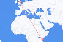 Flyreiser fra Dar-es-Salaam, Tanzania til London, England
