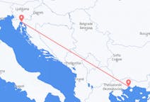 Vols de Rijeka, Croatie vers la préfecture de Kavala, Grèce