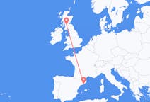 Flights from Barcelona in Spain to Glasgow in Scotland