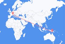 Flyreiser fra Daru, Papua Ny-Guinea til Torino, Italia