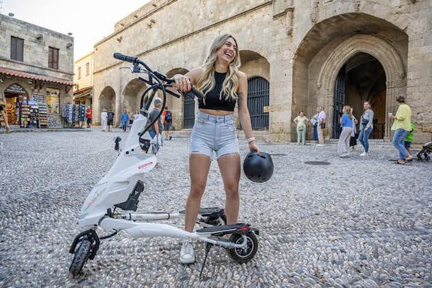 Explore the new town and the medieval town of Rhodes on scooters - 3 hours