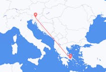 ギリシャのアテネからから、スロベニアのリュブリャナまでのフライト