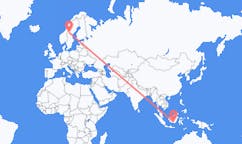 Flyreiser fra Banjarmasin, Indonesia til Östersund, Sverige