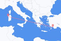 イタリアのアルゲーロからから、トルコのダラマンまでのフライト