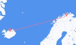 Voli dalla città di Lakselv, la Norvegia alla città di Akureyri, l'Islanda