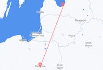 Vluchten van Warschau, Polen naar Riga, Pescara, Letland
